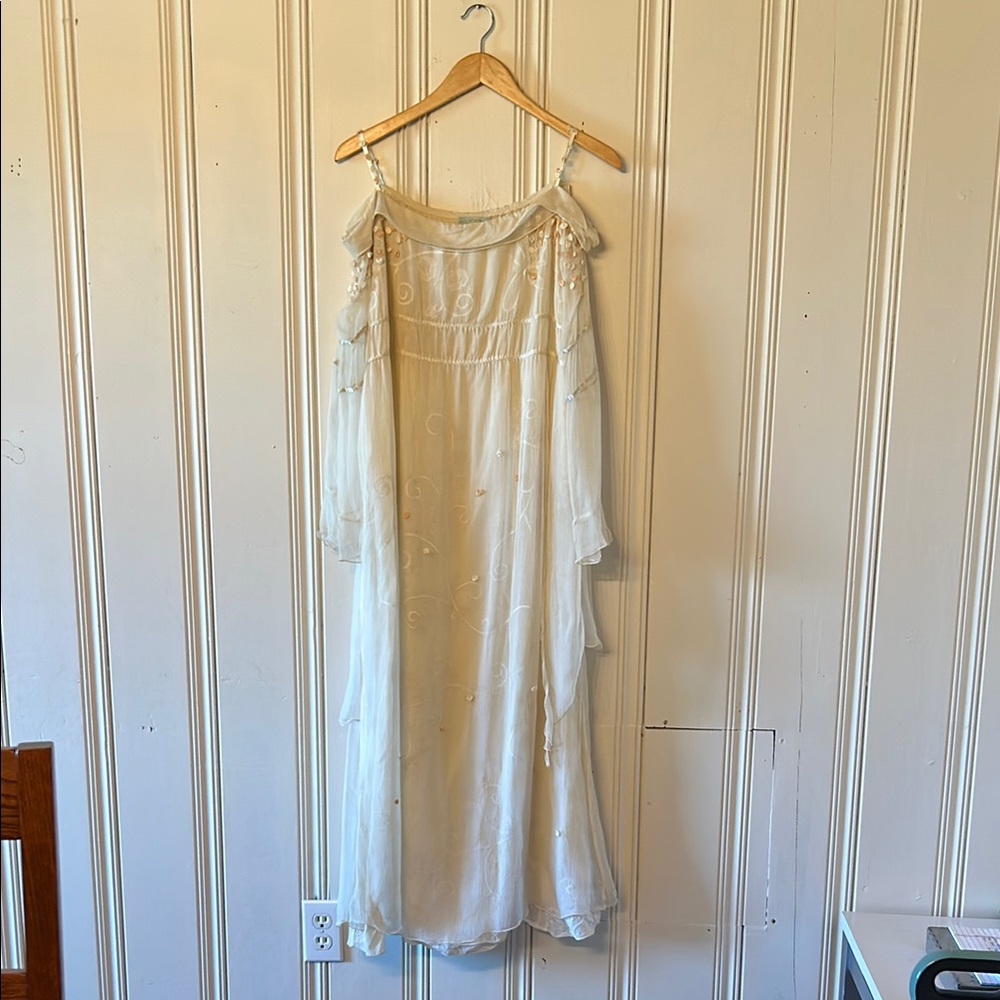 NATAYA off shoulder princess bride wedding dress with rosettes embroidery medium